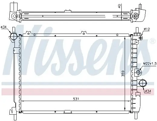 Kühler, Motorkühlung NISSENS 63278A Bild Kühler, Motorkühlung NISSENS 63278A