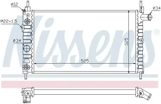 Kühler, Motorkühlung NISSENS 63282 Bild Kühler, Motorkühlung NISSENS 63282