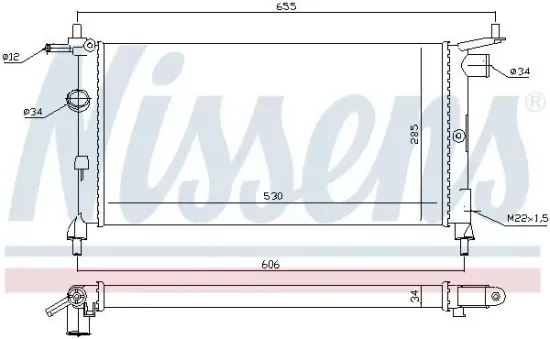 Kühler, Motorkühlung NISSENS 632851 Bild Kühler, Motorkühlung NISSENS 632851