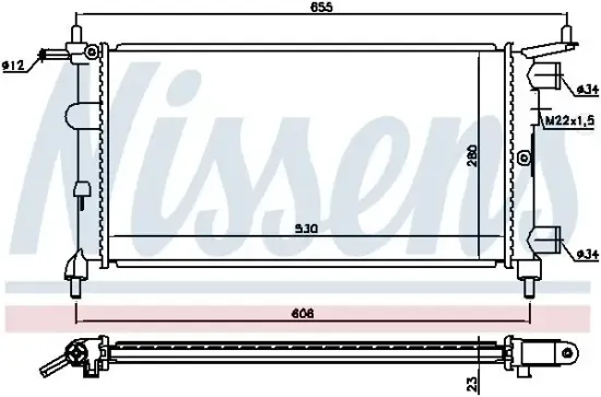 Kühler, Motorkühlung NISSENS 63290 Bild Kühler, Motorkühlung NISSENS 63290