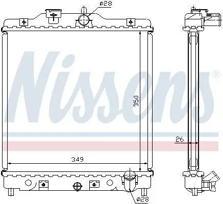 Kühler, Motorkühlung NISSENS 63310A Bild Kühler, Motorkühlung NISSENS 63310A