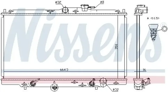Kühler, Motorkühlung NISSENS 633141 Bild Kühler, Motorkühlung NISSENS 633141