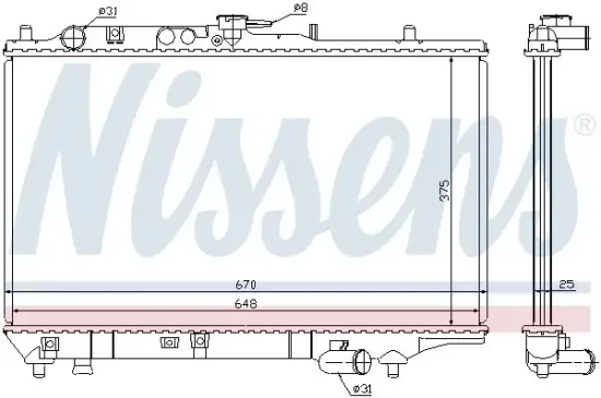 Kühler, Motorkühlung NISSENS 63390 Bild Kühler, Motorkühlung NISSENS 63390