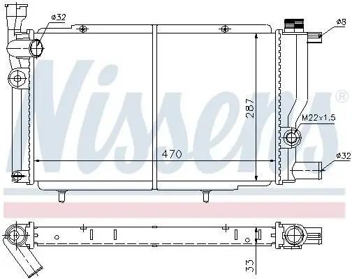 Kühler, Motorkühlung NISSENS 63425 Bild Kühler, Motorkühlung NISSENS 63425