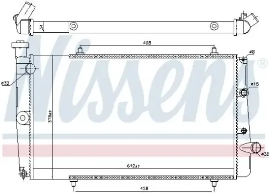 Kühler, Motorkühlung NISSENS 634811 Bild Kühler, Motorkühlung NISSENS 634811