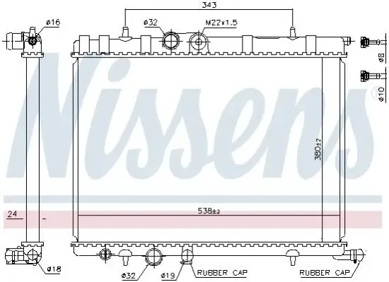 Kühler, Motorkühlung NISSENS 63502A Bild Kühler, Motorkühlung NISSENS 63502A