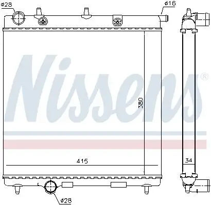 Kühler, Motorkühlung NISSENS 63505 Bild Kühler, Motorkühlung NISSENS 63505