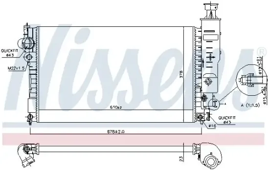Kühler, Motorkühlung NISSENS 63528 Bild Kühler, Motorkühlung NISSENS 63528