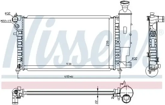 Kühler, Motorkühlung NISSENS 63537A Bild Kühler, Motorkühlung NISSENS 63537A