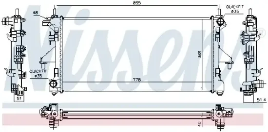 Kühler, Motorkühlung NISSENS 63566 Bild Kühler, Motorkühlung NISSENS 63566