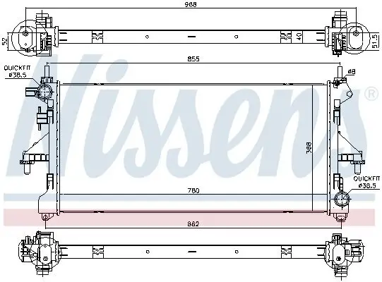 Kühler, Motorkühlung NISSENS 63567 Bild Kühler, Motorkühlung NISSENS 63567