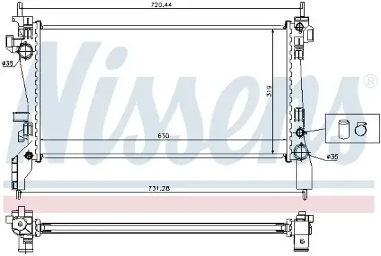 Kühler, Motorkühlung NISSENS 636004 Bild Kühler, Motorkühlung NISSENS 636004