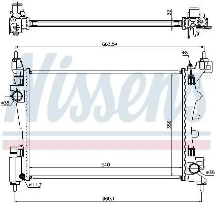 Kühler, Motorkühlung NISSENS 636005 Bild Kühler, Motorkühlung NISSENS 636005