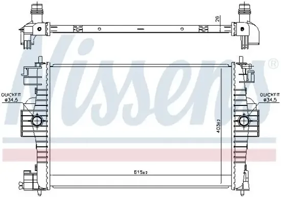 Kühler, Motorkühlung NISSENS 636012 Bild Kühler, Motorkühlung NISSENS 636012