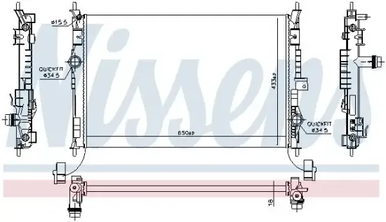 Kühler, Motorkühlung NISSENS 636014 Bild Kühler, Motorkühlung NISSENS 636014