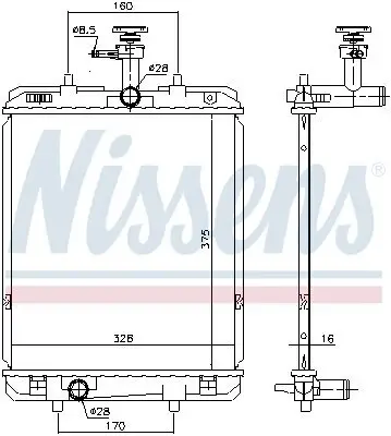 Kühler, Motorkühlung NISSENS 636015 Bild Kühler, Motorkühlung NISSENS 636015