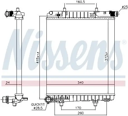 Kühler, Motorkühlung NISSENS 636016 Bild Kühler, Motorkühlung NISSENS 636016