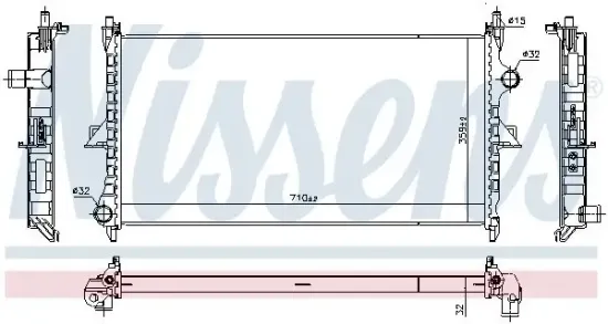 Kühler, Motorkühlung NISSENS 636019 Bild Kühler, Motorkühlung NISSENS 636019