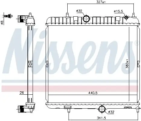 Kühler, Motorkühlung unten vorne NISSENS 636028 Bild Kühler, Motorkühlung unten vorne NISSENS 636028