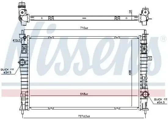 Kühler, Motorkühlung NISSENS 636042 Bild Kühler, Motorkühlung NISSENS 636042