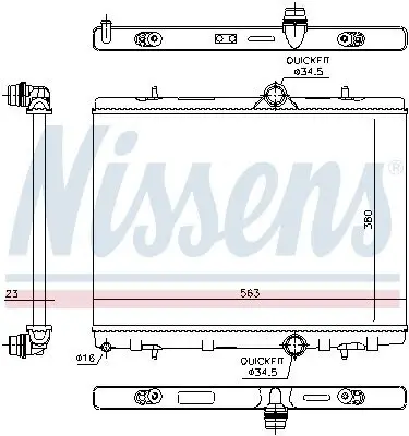 Kühler, Motorkühlung NISSENS 636043 Bild Kühler, Motorkühlung NISSENS 636043