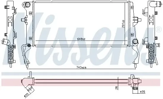 Kühler, Motorkühlung NISSENS 636728 Bild Kühler, Motorkühlung NISSENS 636728