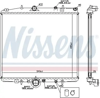 Kühler, Motorkühlung NISSENS 63695A Bild Kühler, Motorkühlung NISSENS 63695A