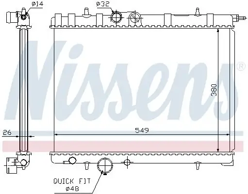 Kühler, Motorkühlung NISSENS 63697 Bild Kühler, Motorkühlung NISSENS 63697