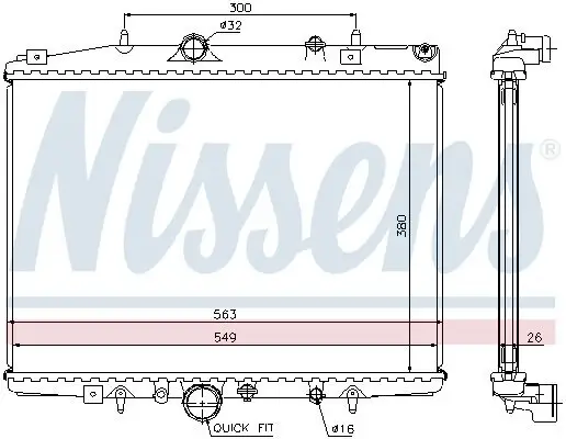Kühler, Motorkühlung NISSENS 63703 Bild Kühler, Motorkühlung NISSENS 63703