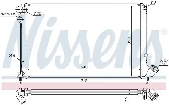 Kühler, Motorkühlung NISSENS 63732 Bild Kühler, Motorkühlung NISSENS 63732