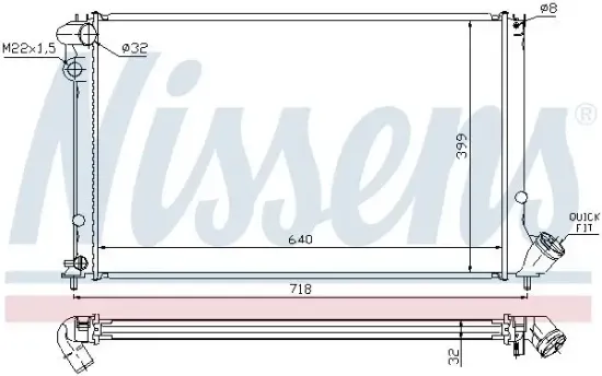 Kühler, Motorkühlung NISSENS 63733 Bild Kühler, Motorkühlung NISSENS 63733