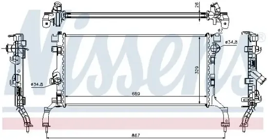 Kühler, Motorkühlung NISSENS 637604 Bild Kühler, Motorkühlung NISSENS 637604