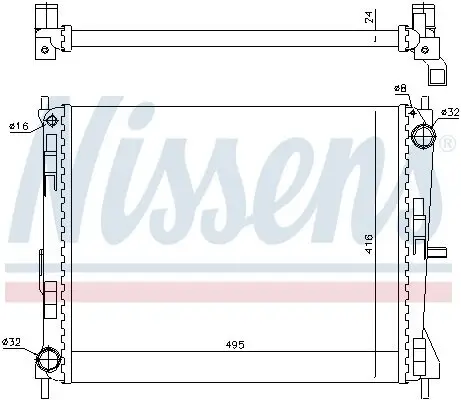 Kühler, Motorkühlung NISSENS 637605 Bild Kühler, Motorkühlung NISSENS 637605