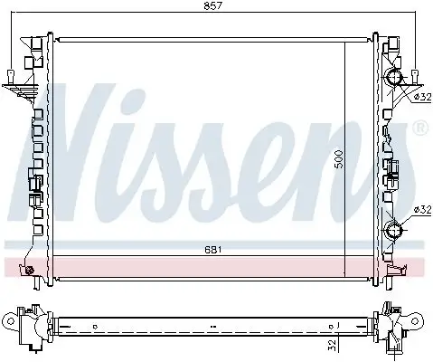 Kühler, Motorkühlung NISSENS 637638 Bild Kühler, Motorkühlung NISSENS 637638
