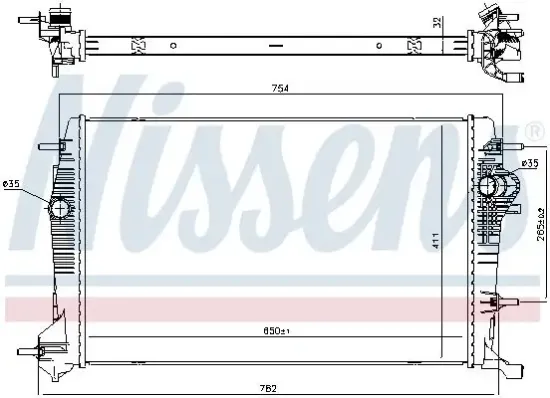 Kühler, Motorkühlung NISSENS 637648 Bild Kühler, Motorkühlung NISSENS 637648