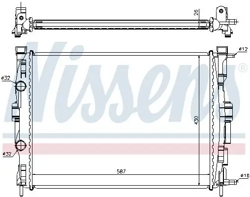 Kühler, Motorkühlung NISSENS 63765A Bild Kühler, Motorkühlung NISSENS 63765A