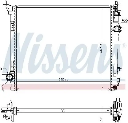 Kühler, Motorkühlung NISSENS 637664 Bild Kühler, Motorkühlung NISSENS 637664
