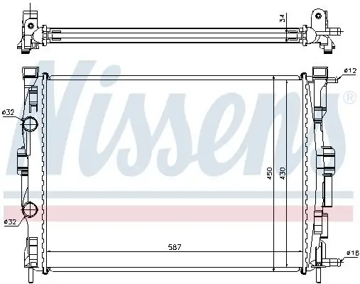 Kühler, Motorkühlung NISSENS 63769 Bild Kühler, Motorkühlung NISSENS 63769