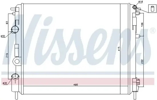 Kühler, Motorkühlung NISSENS 638081 Bild Kühler, Motorkühlung NISSENS 638081
