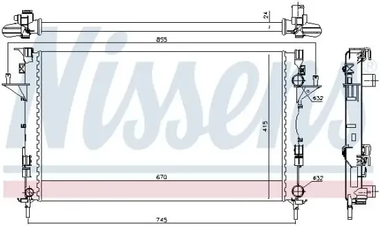 Kühler, Motorkühlung NISSENS 63813 Bild Kühler, Motorkühlung NISSENS 63813