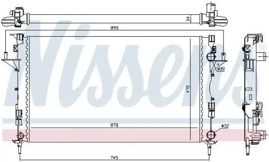 Kühler, Motorkühlung NISSENS 63816 Bild Kühler, Motorkühlung NISSENS 63816