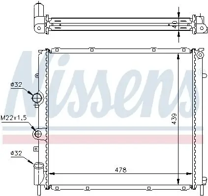 Kühler, Motorkühlung NISSENS 63854A Bild Kühler, Motorkühlung NISSENS 63854A