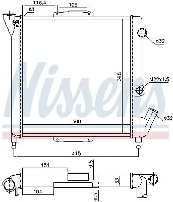 Kühler, Motorkühlung NISSENS 63867 Bild Kühler, Motorkühlung NISSENS 63867