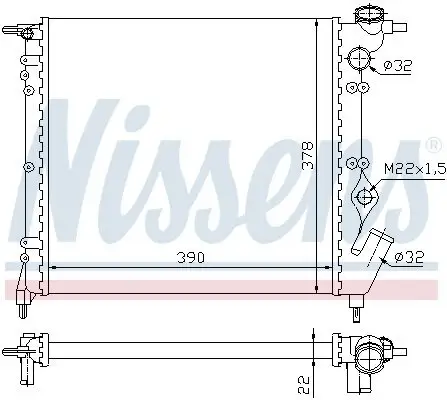 Kühler, Motorkühlung NISSENS 63929 Bild Kühler, Motorkühlung NISSENS 63929