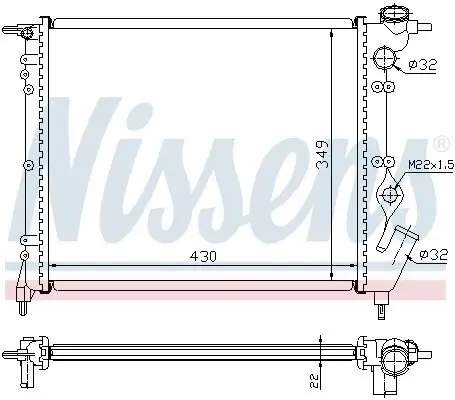 Kühler, Motorkühlung NISSENS 63931 Bild Kühler, Motorkühlung NISSENS 63931