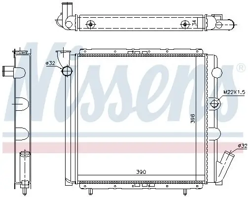 Kühler, Motorkühlung NISSENS 63934A Bild Kühler, Motorkühlung NISSENS 63934A