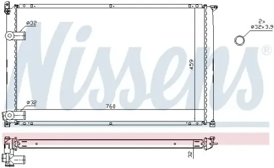 Kühler, Motorkühlung NISSENS 63935A Bild Kühler, Motorkühlung NISSENS 63935A