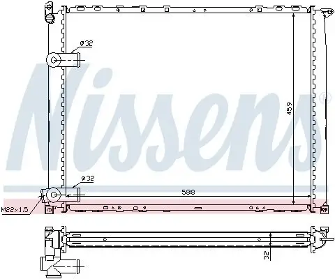 Kühler, Motorkühlung NISSENS 63943A Bild Kühler, Motorkühlung NISSENS 63943A