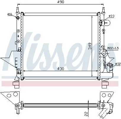 Kühler, Motorkühlung NISSENS 63949 Bild Kühler, Motorkühlung NISSENS 63949