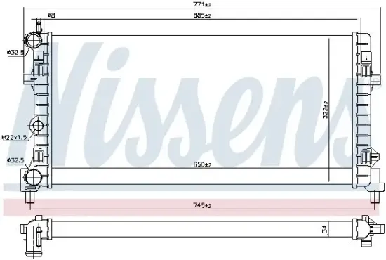 Kühler, Motorkühlung NISSENS 640012 Bild Kühler, Motorkühlung NISSENS 640012